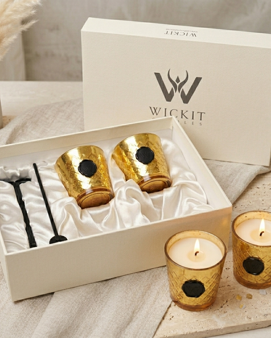 Signature Wickit Gift Set: Golden Facet 3" x 3"
