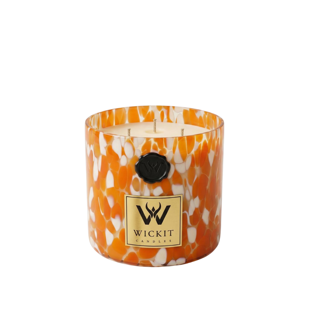 Wickit Candles Solare - 5" x 5" — orange hand-blown glass candle